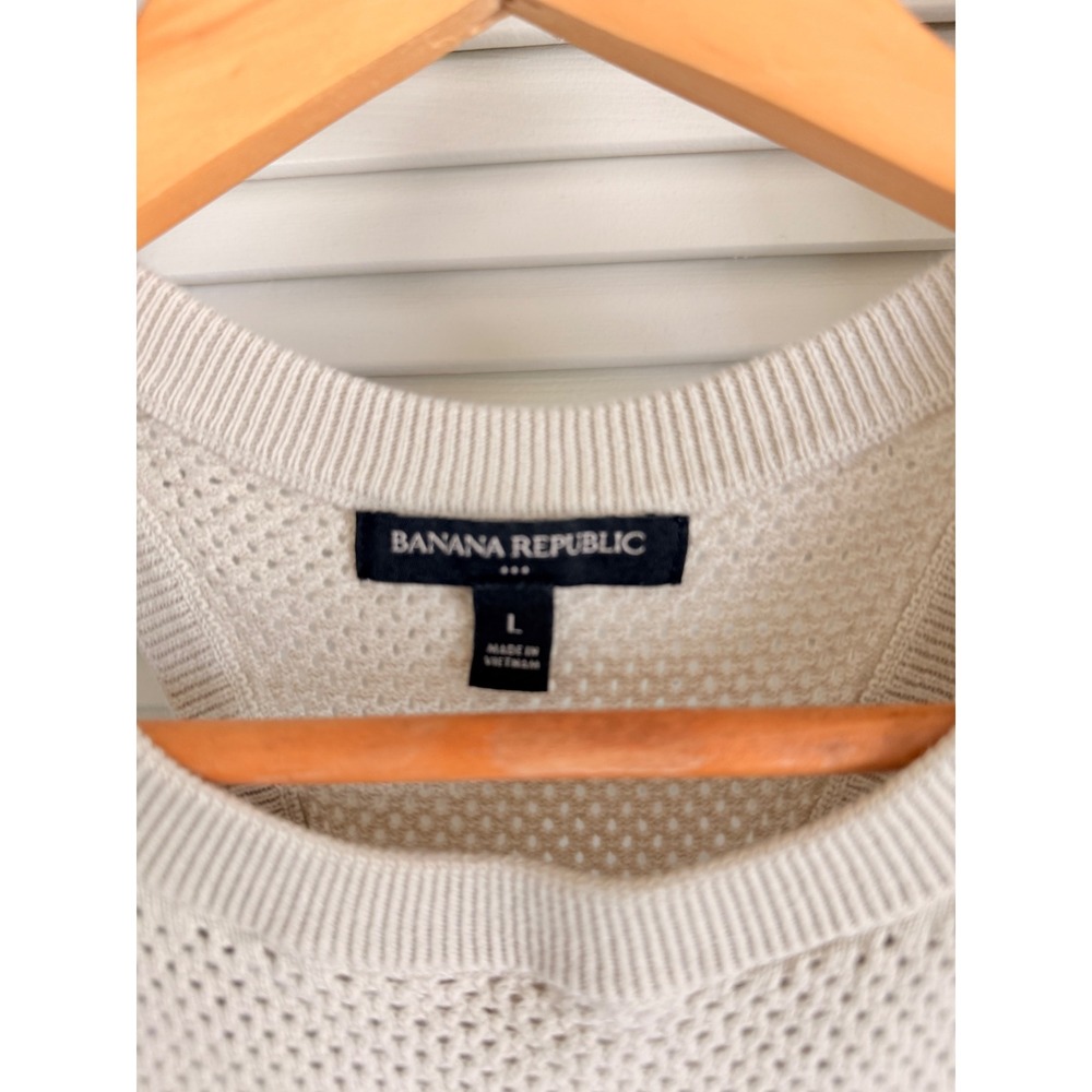 Banana Republic Knit Racerback Tank Top Large Cream - Picture 3 of 4